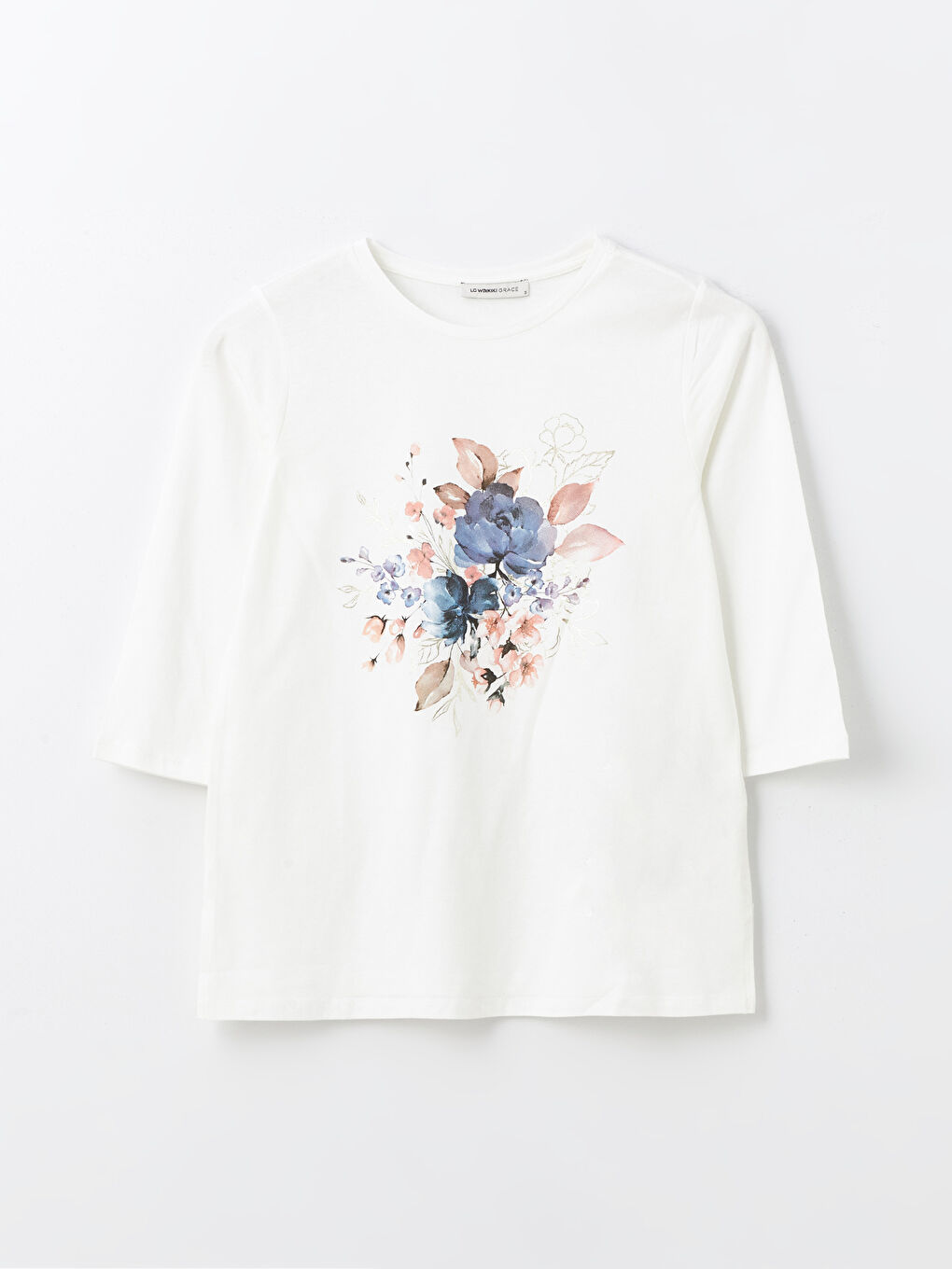 Crew Neck Printed Women's T-shirt -S47149Z8-EEW