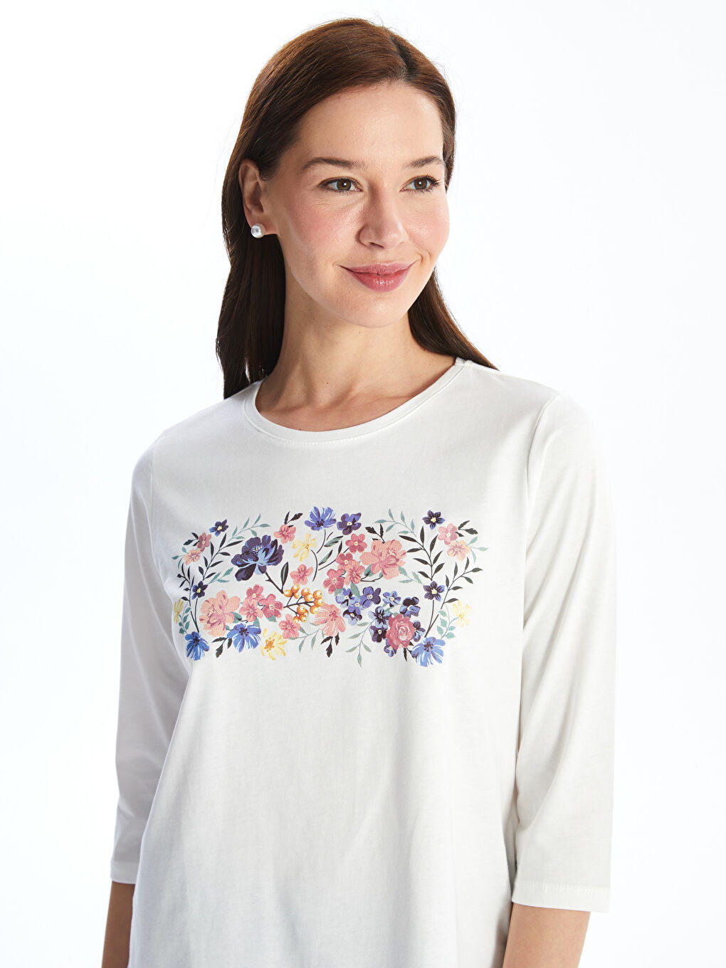 Crew Neck Printed Women's T-shirt -S47149Z8-J5E