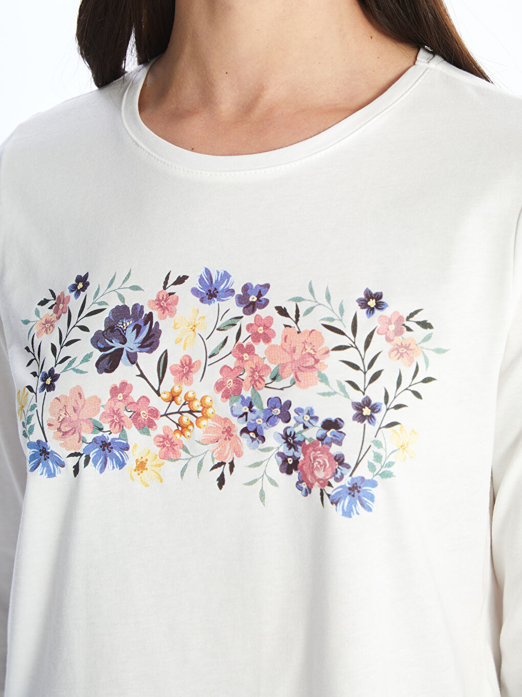 Crew Neck Printed Women's T-shirt -S47149Z8-J5E