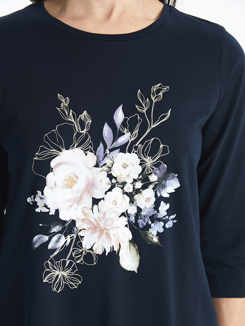 Crew Neck Printed Women's T-shirt -S47149Z8-YBY