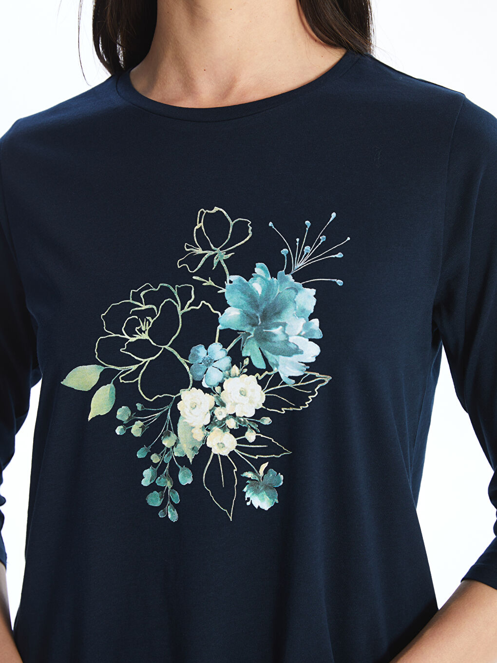 Crew Neck Printed Women's T-shirt -S47149Z8-YGH