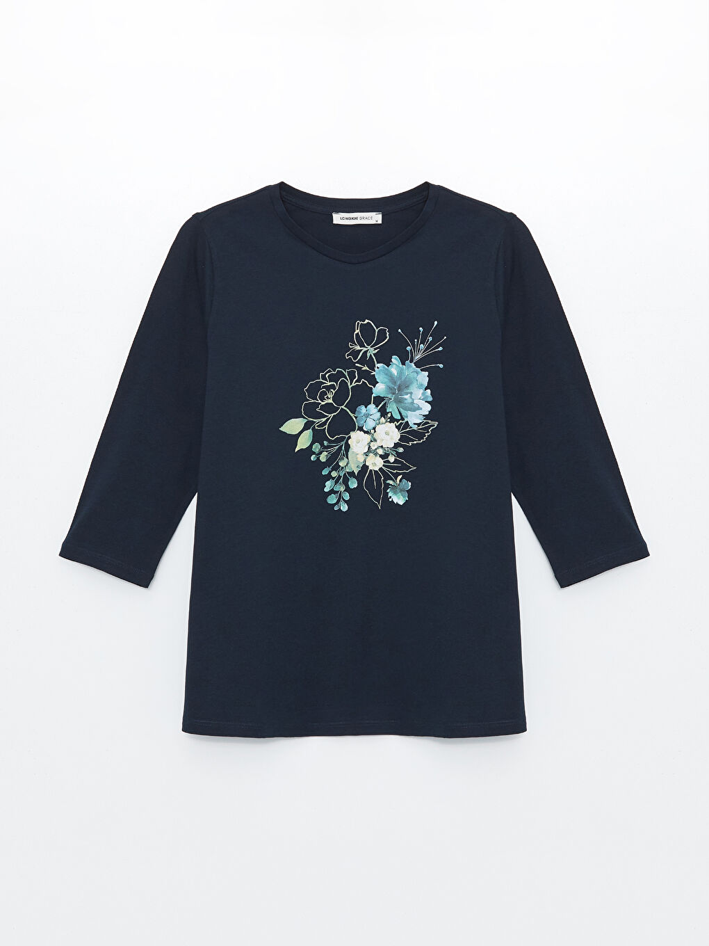Crew Neck Printed Women's T-shirt -S47149Z8-YGH