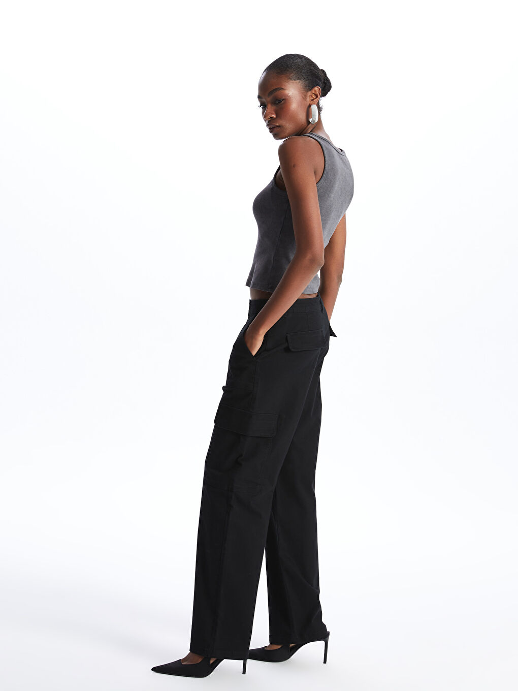 LC Waikiki Standard Fit Gabardine Women's Cargo Trousers -S47160Z8-CVL