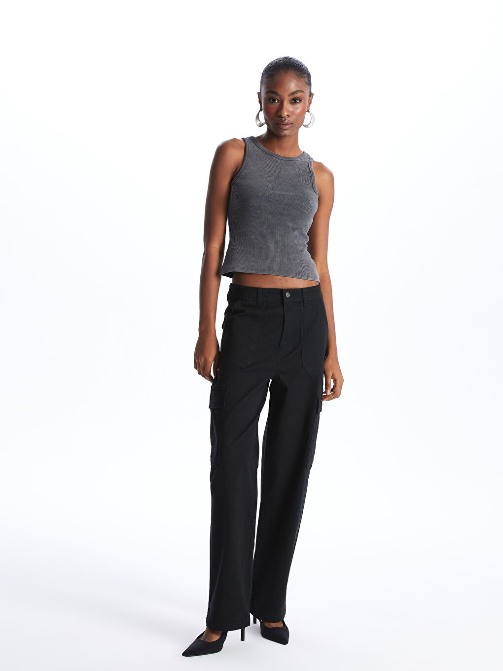 LC Waikiki Standard Fit Gabardine Women's Cargo Trousers -S47160Z8-CVL