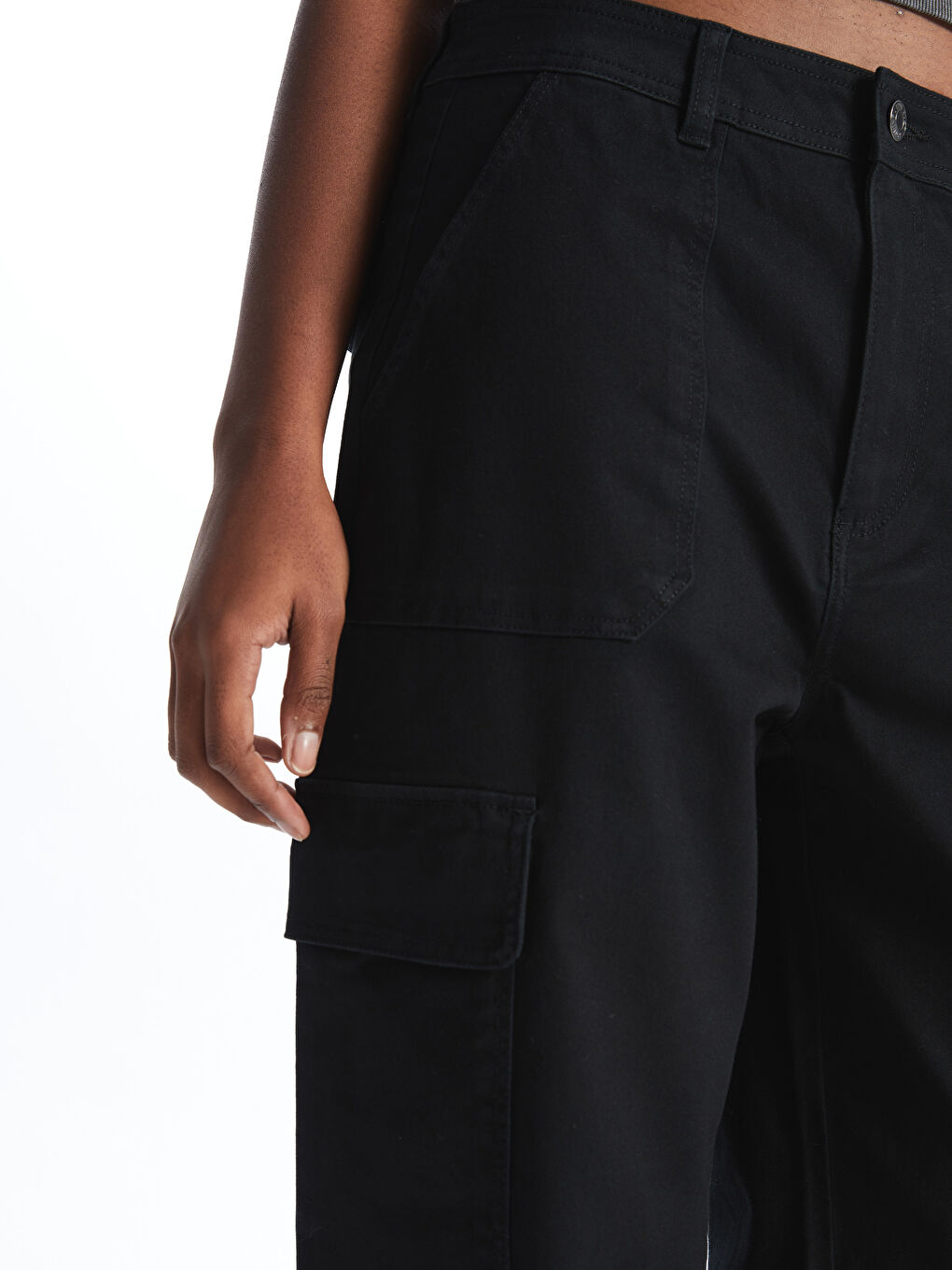 LC Waikiki Standard Fit Gabardine Women's Cargo Trousers -S47160Z8-CVL