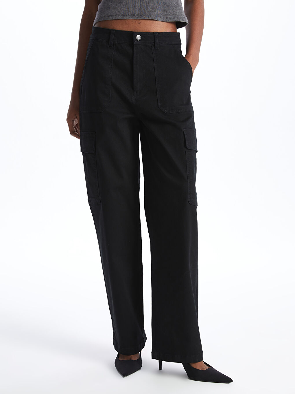 LC Waikiki Standard Fit Gabardine Women's Cargo Trousers -S47160Z8-CVL