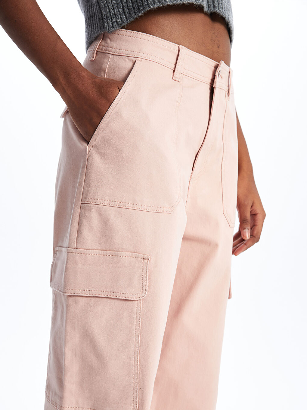 LC Waikiki Standard Fit Gabardine Women's Cargo Trousers -S47160Z8-V5V