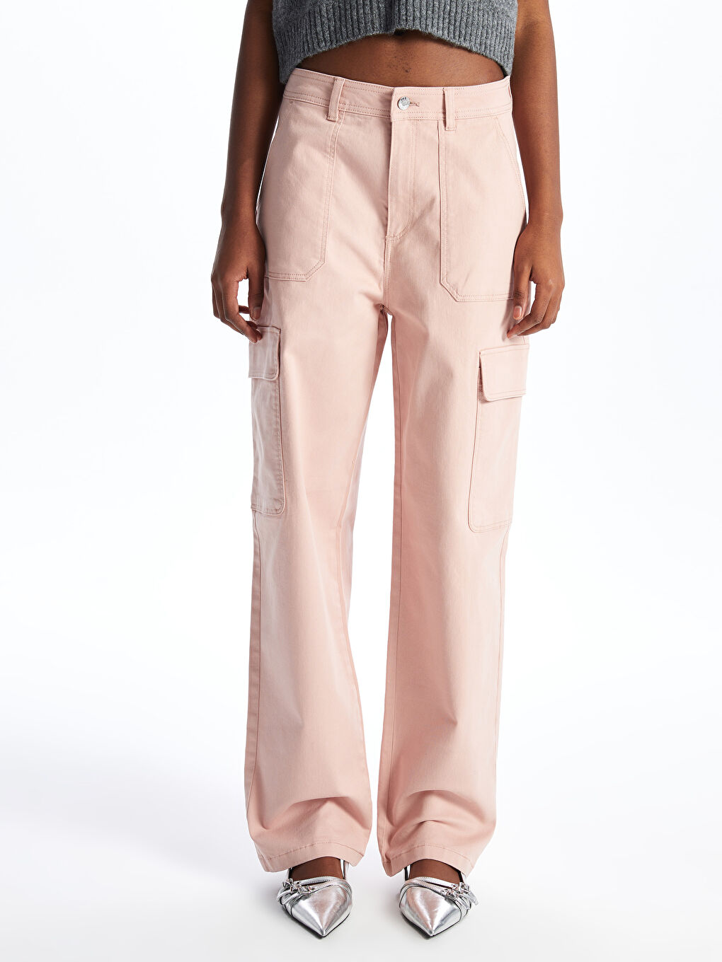 LC Waikiki Standard Fit Gabardine Women's Cargo Trousers -S47160Z8-V5V
