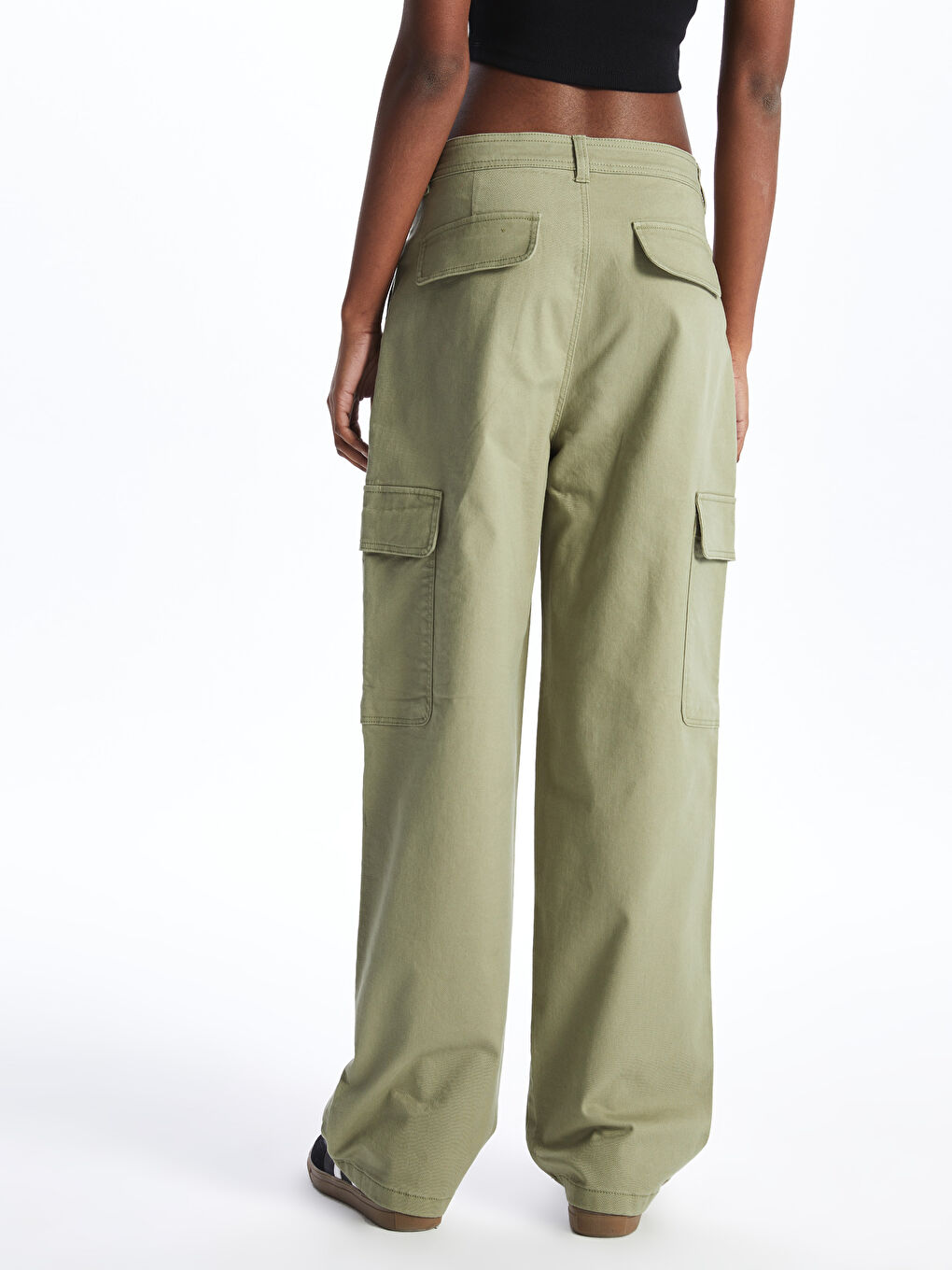 Standard Fit Gabardine Women's Cargo Trousers-4