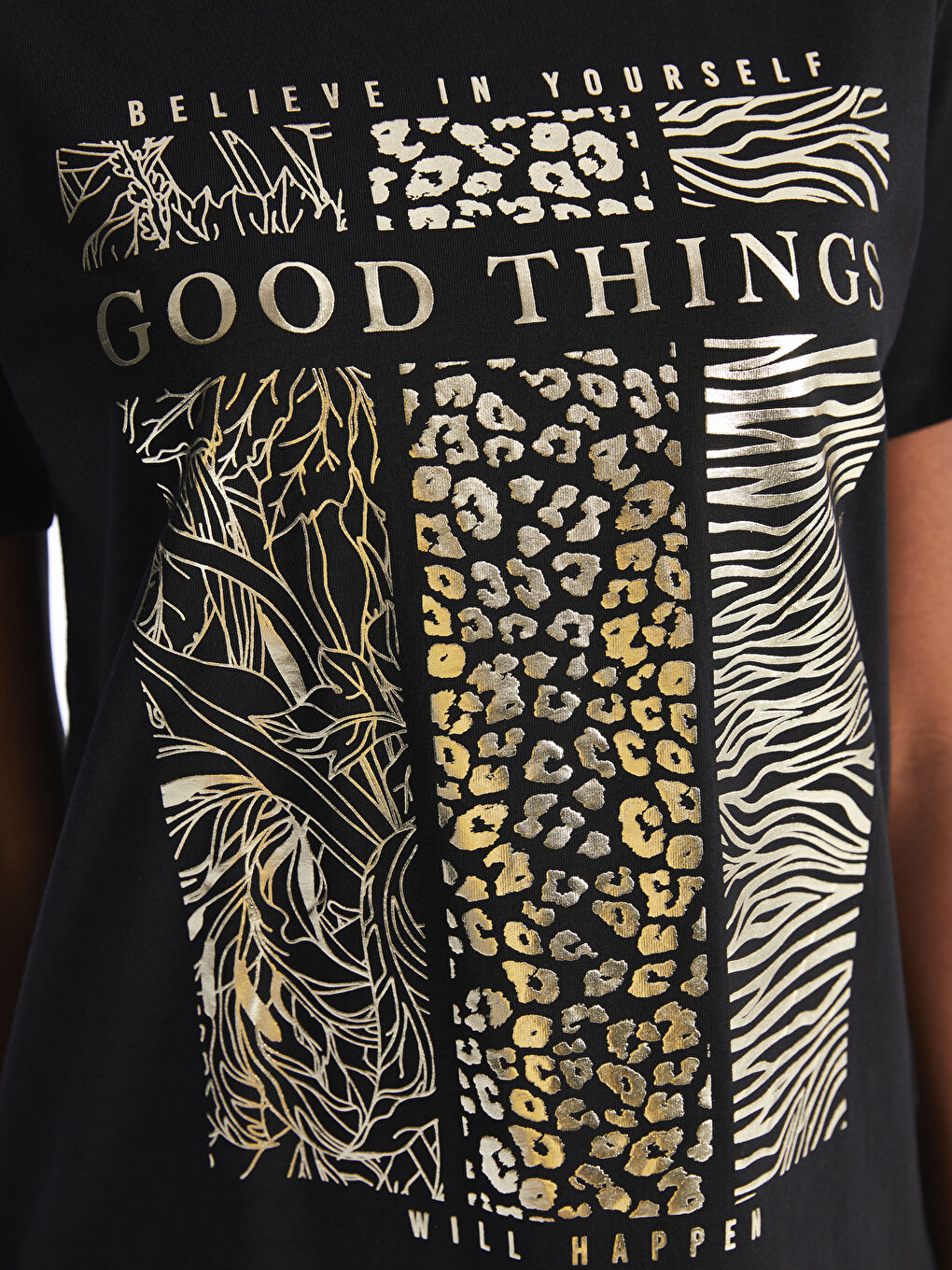 Crew Neck Printed Short Sleeve Women's T-Shirt -S47194Z8-CVL
