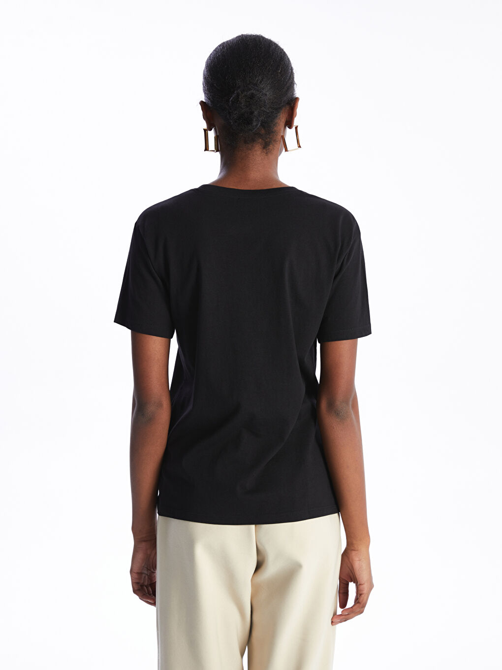 Crew Neck Printed Short Sleeve Women's T-Shirt -S47194Z8-CVL