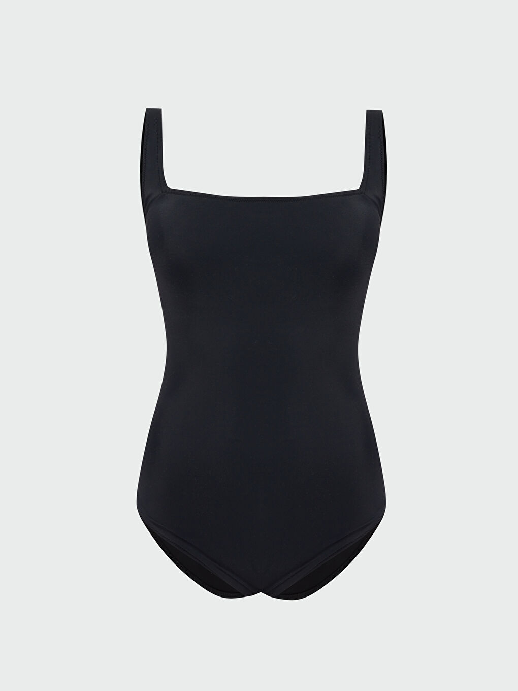 Siyah UV Korumalı Çıkarılabilir Pedli Kadın Düz Mayo