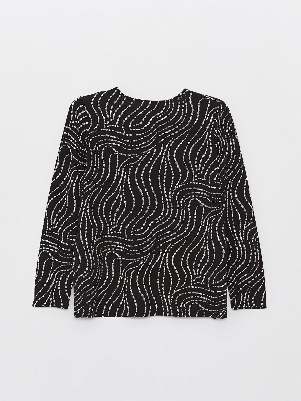 Crew Neck Patterned Long Sleeve Women's Blouse -S47229Z8-LQJ