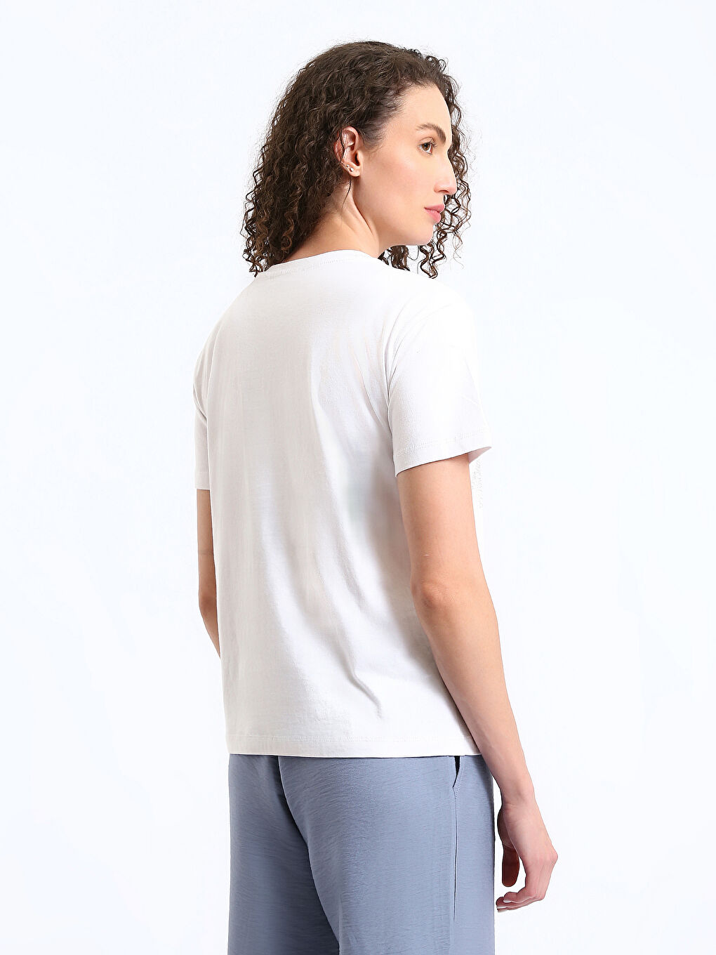 Crew Neck Printed Short Sleeve Women's T-Shirt-8