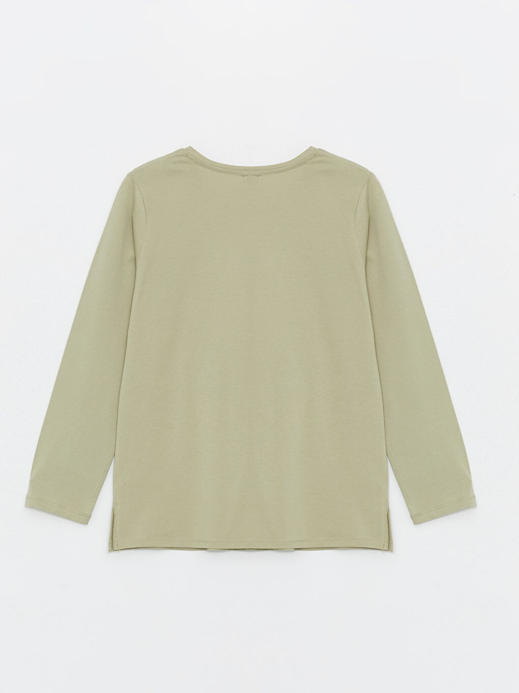 Crew Neck Printed Long Sleeve Women's T-shirt -S47232Z8-GHY