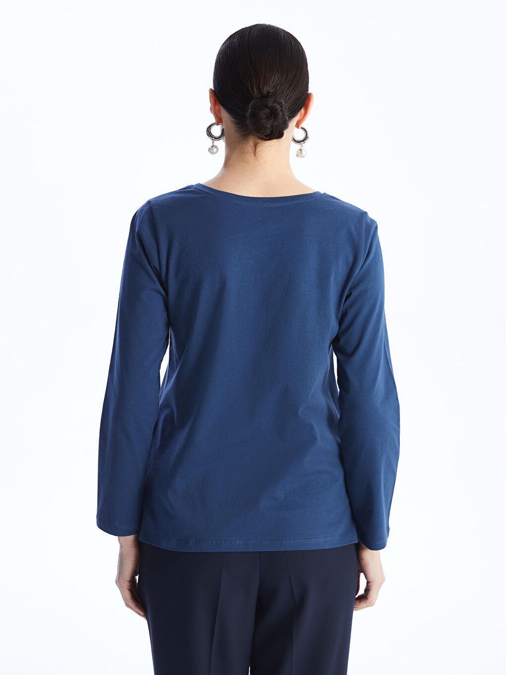 Crew Neck Printed Long Sleeve Women's T-shirt -S47232Z8-HHX