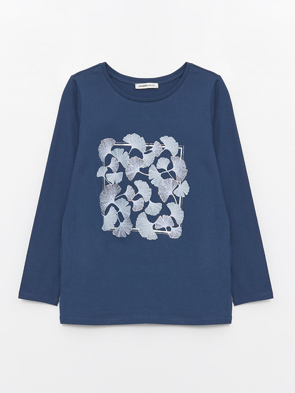Crew Neck Printed Long Sleeve Women's T-shirt -S47232Z8-HHX