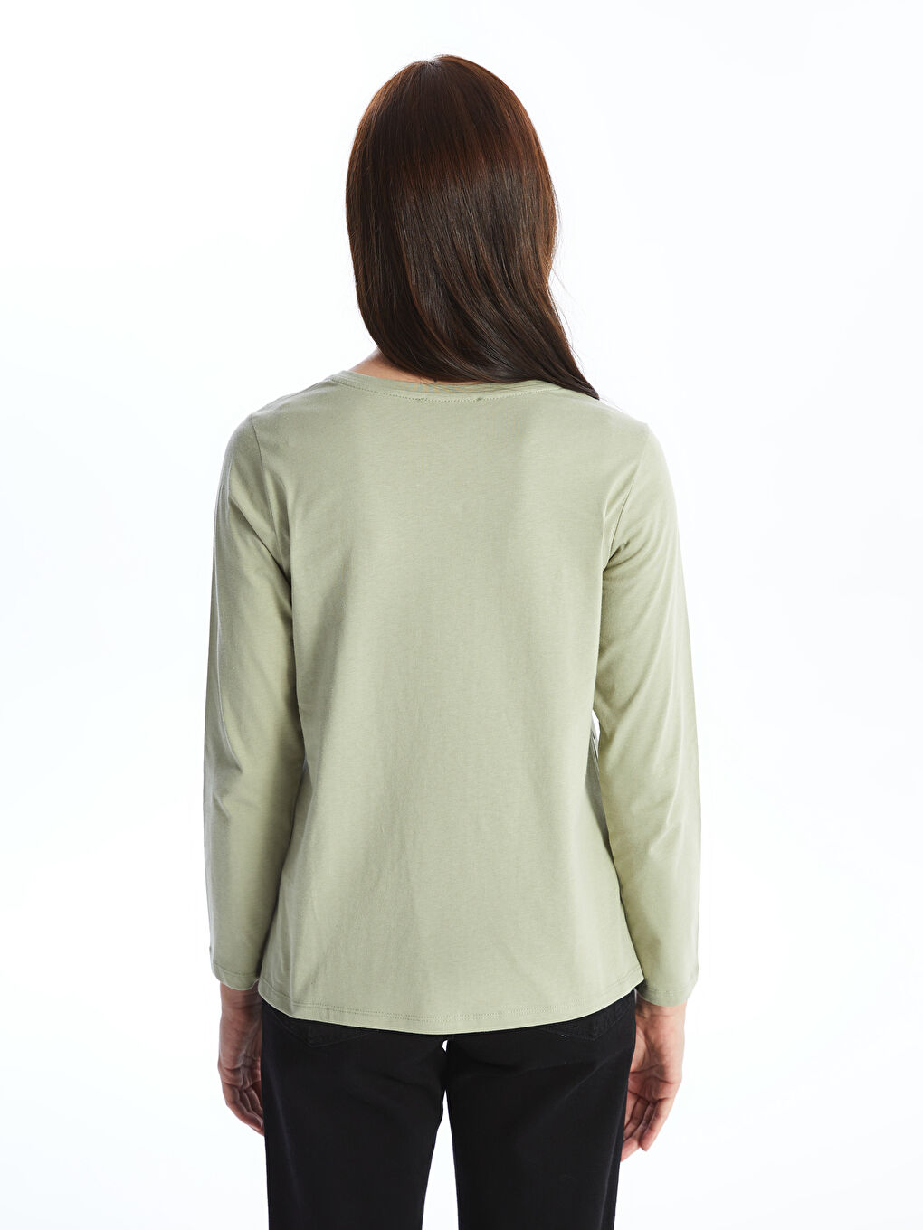 Crew Neck Printed Long Sleeve Women's T-shirt -S47232Z8-Y6Z