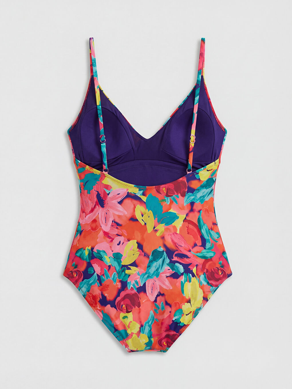 UV Protective V Neck Patterned Women's Swimsuit-1