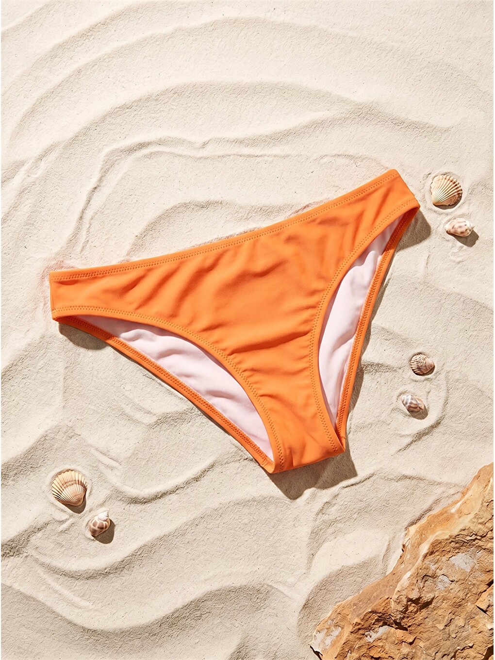 Turuncu UV Korumalı Kadın Düz Bikini Alt