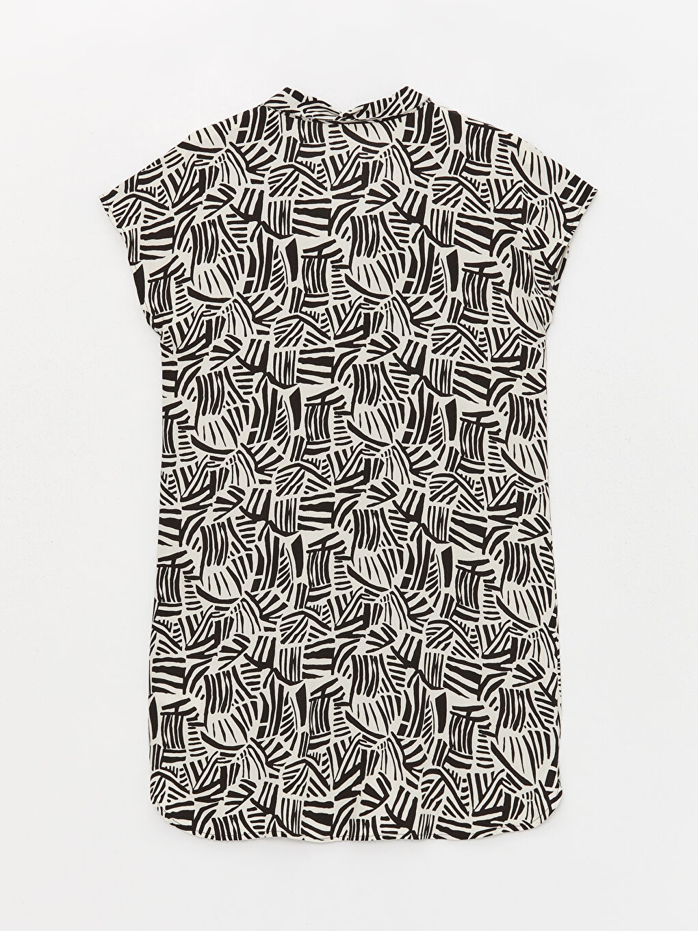 Collared Neck Patterned Short Sleeve Women's Beach Dress -S47256Z8-LQJ