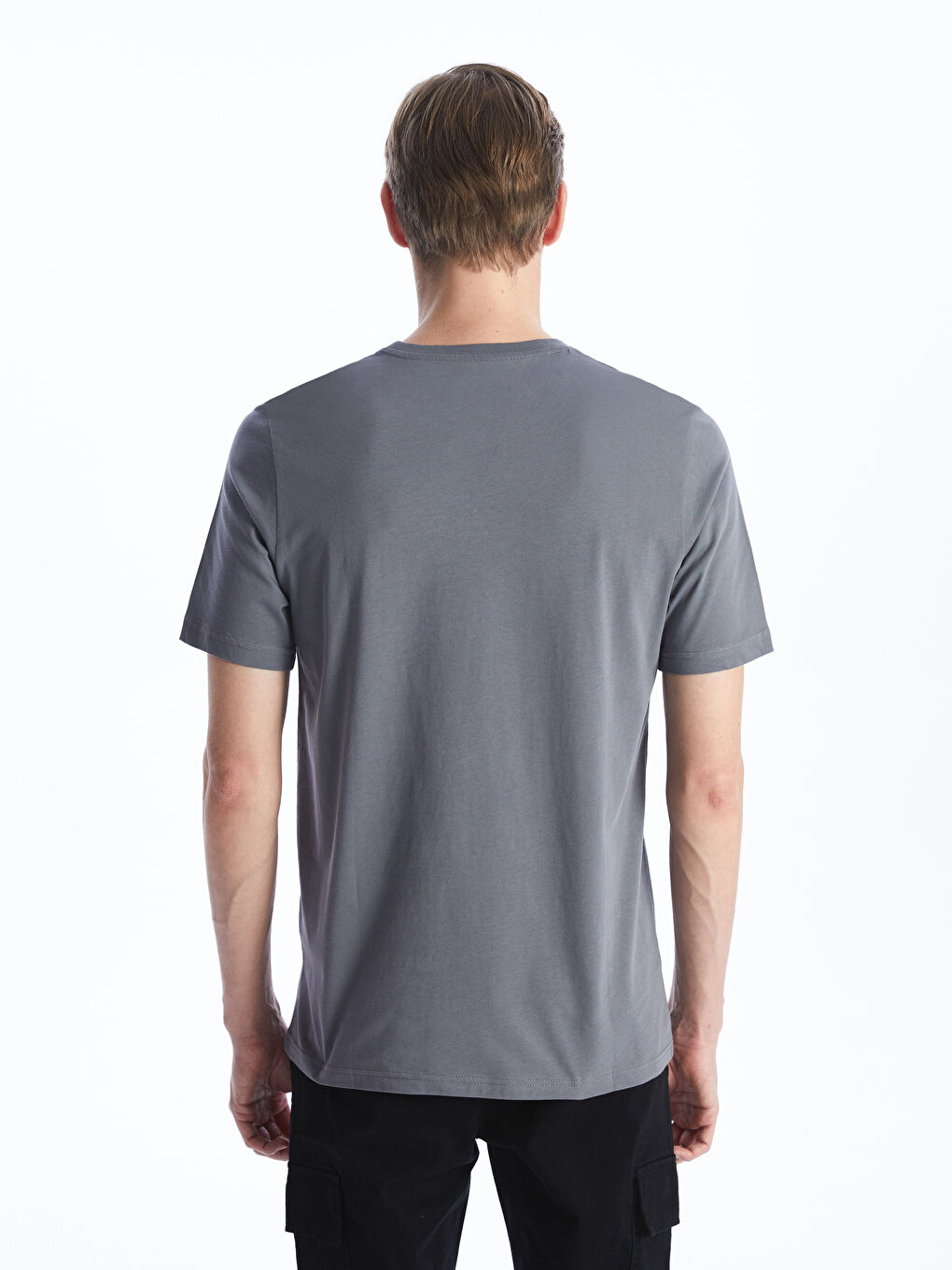 Crew Neck Short Sleeve Printed Combed Cotton Men's T-shirt -S47265Z8-R2H