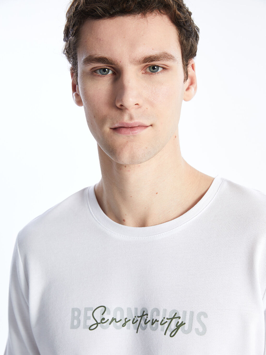 Crew Neck Short Sleeve Printed Piqué Men's T-Shirt -S47268Z8-Q6K