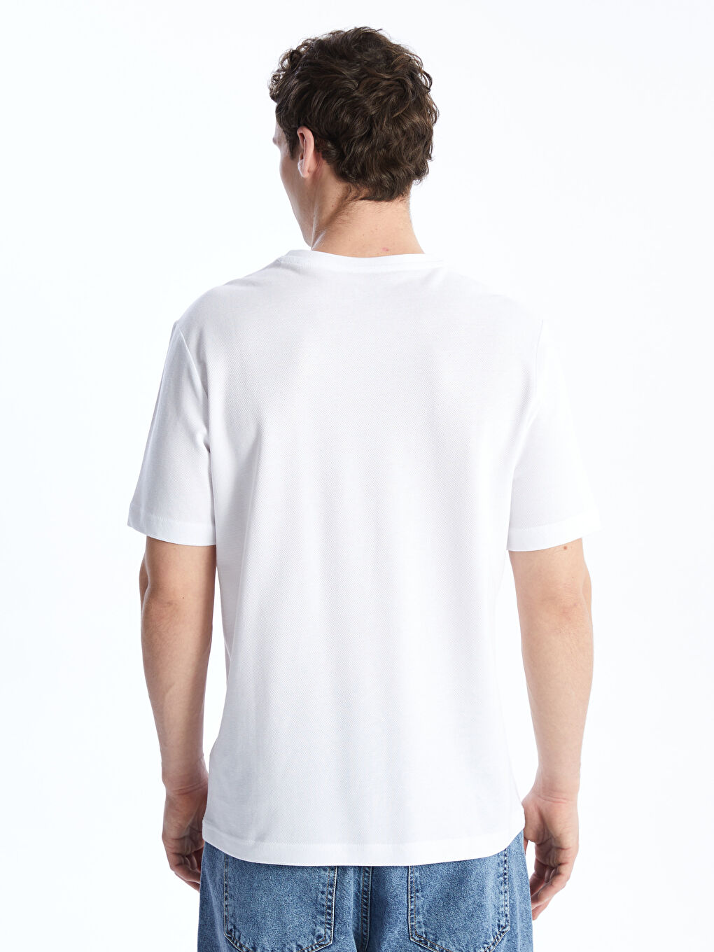 Crew Neck Short Sleeve Printed Piqué Men's T-Shirt -S47268Z8-Q6K
