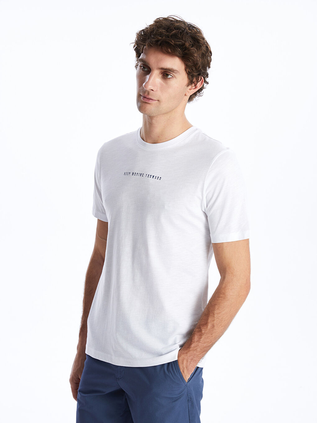 Crew Neck Short Sleeve Printed Men's T-shirt -S47270Z8-Q6K