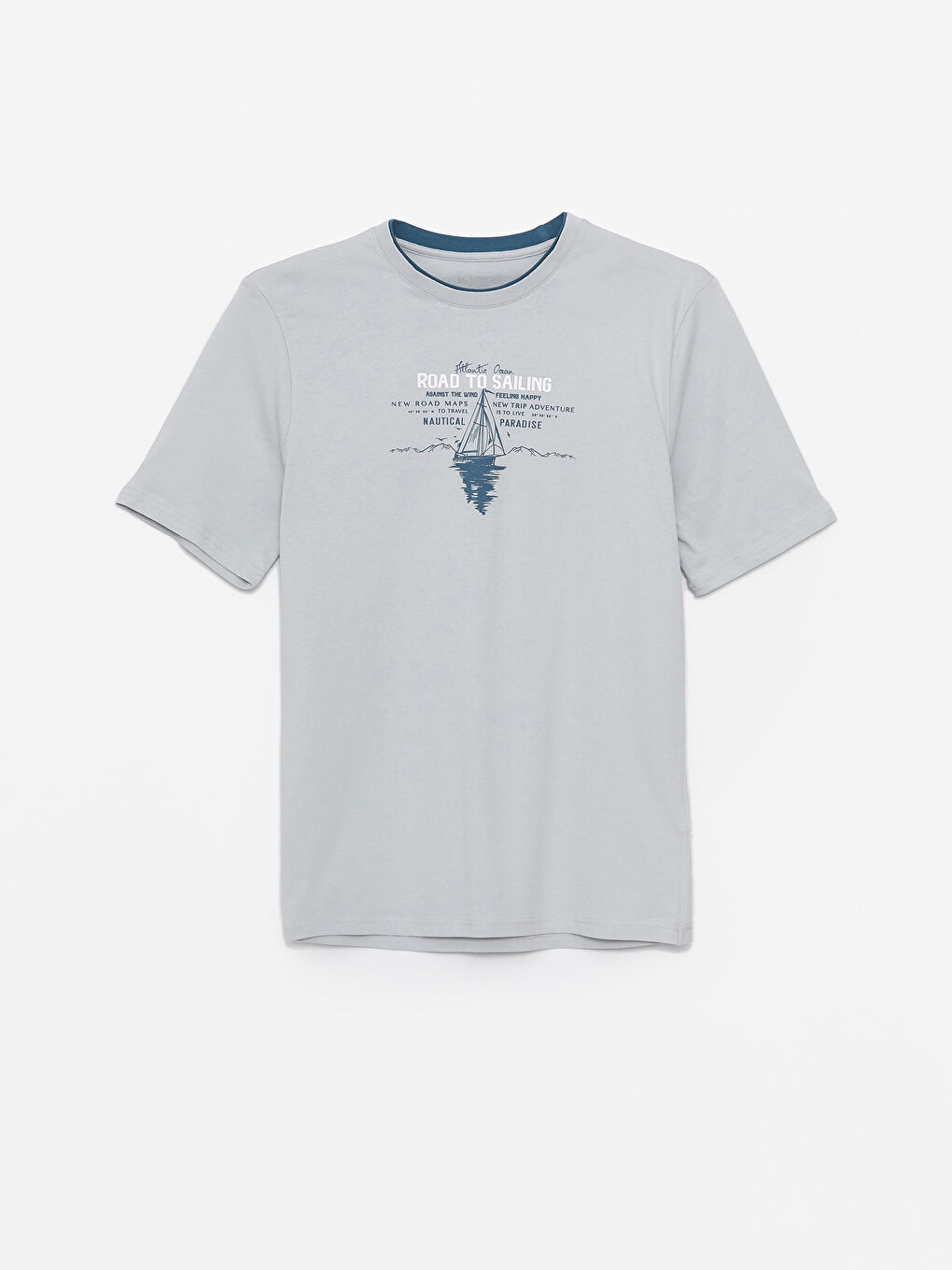 Crew Neck Short Sleeve Printed Combed Cotton Men's T-shirt -S47273Z8-VL4