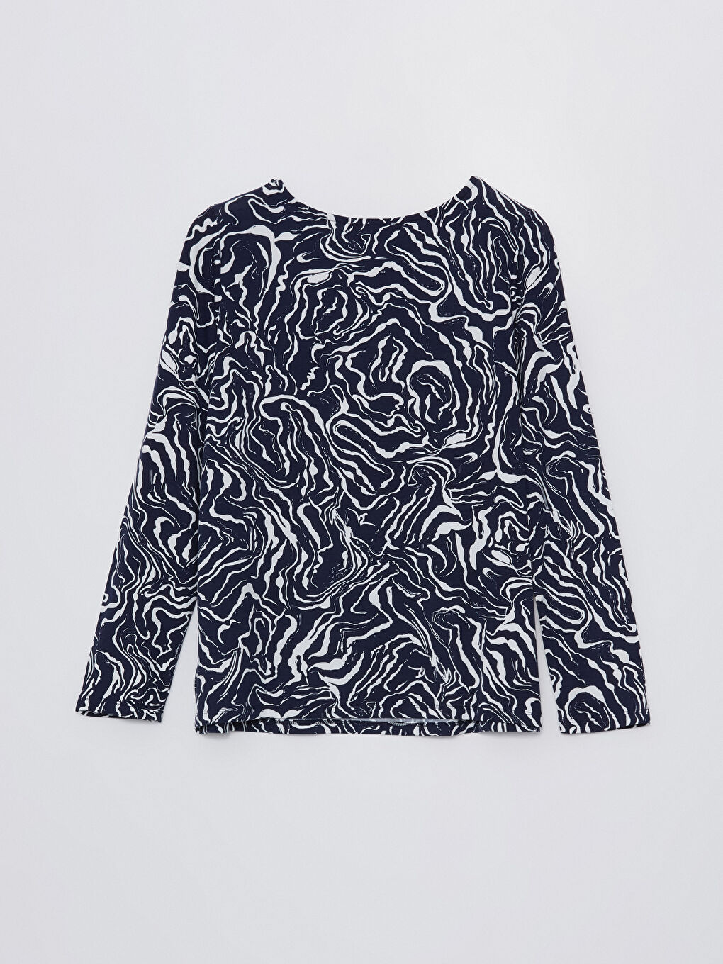 Crew Neck Patterned Long Sleeve Women's Blouse -S47284Z8-LSJ
