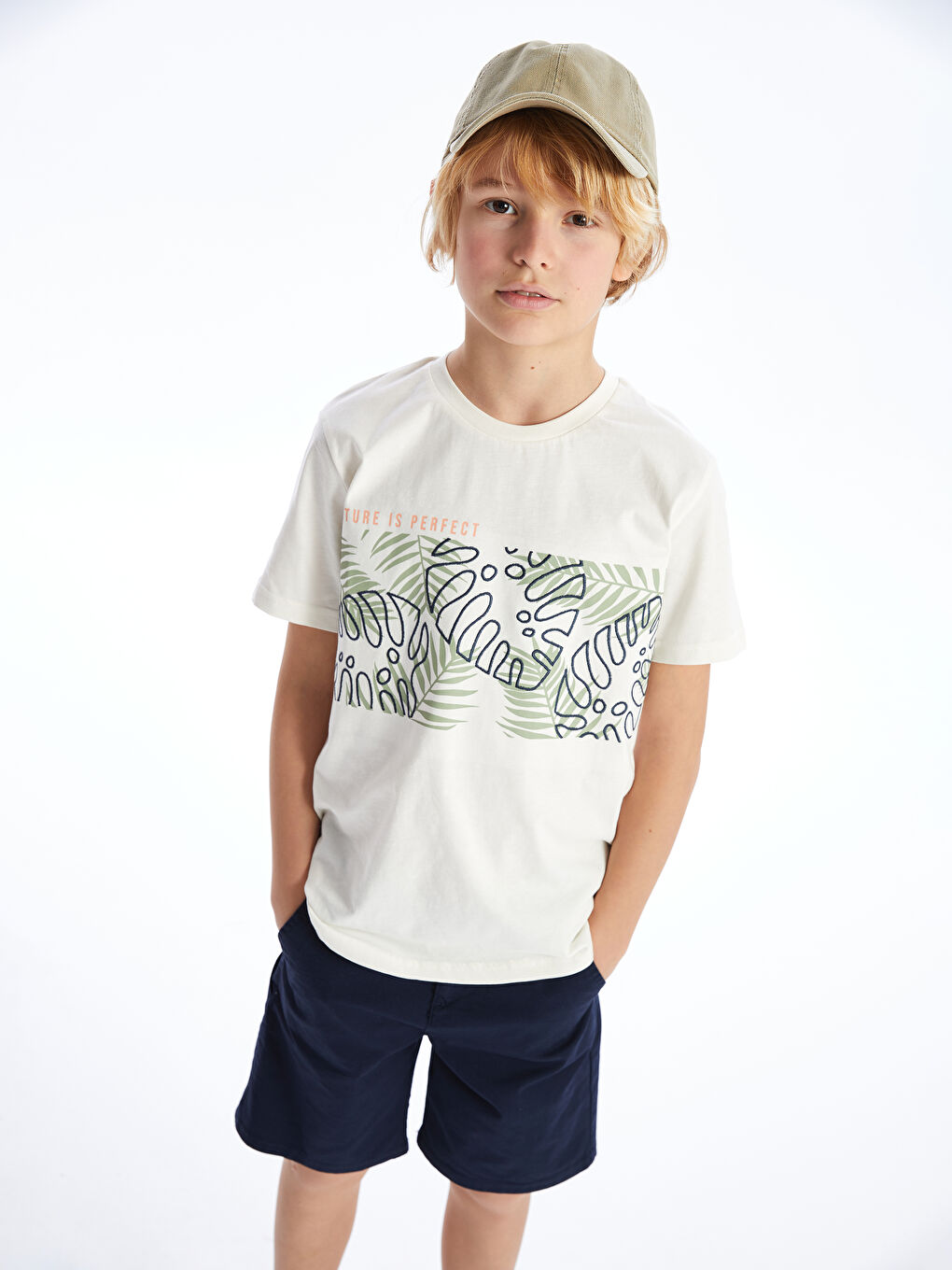 Crew Neck Printed Short Sleeve Boys' T-Shirt -S47298Z4-FDJ