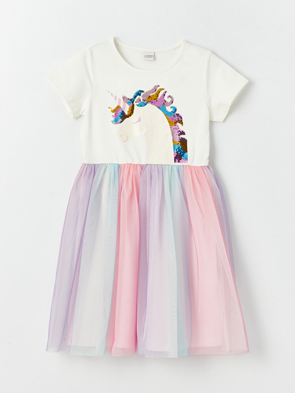 Платье с круглым вырезом и принтом для девочек