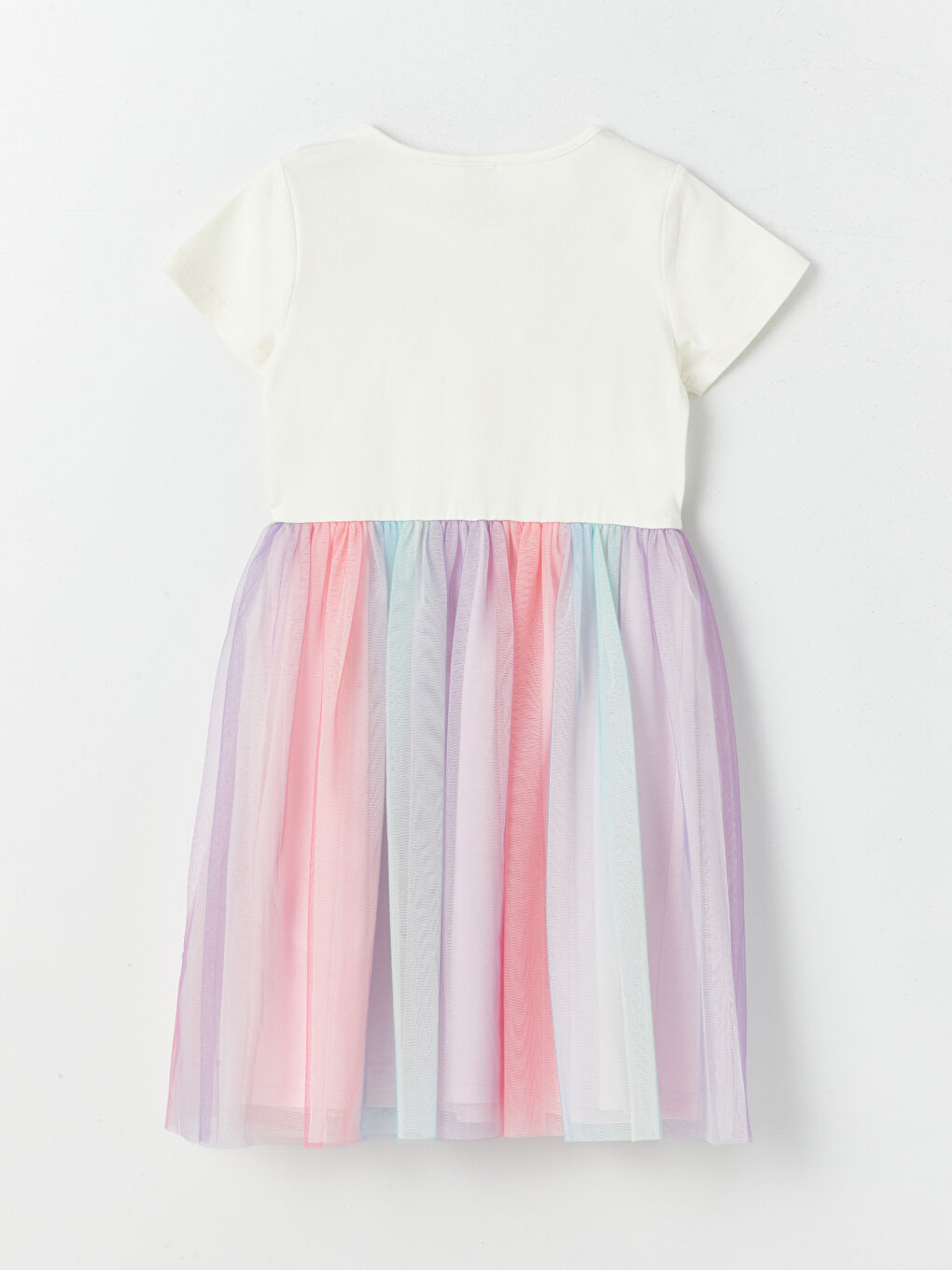 Платье с круглым вырезом и принтом для девочек-1