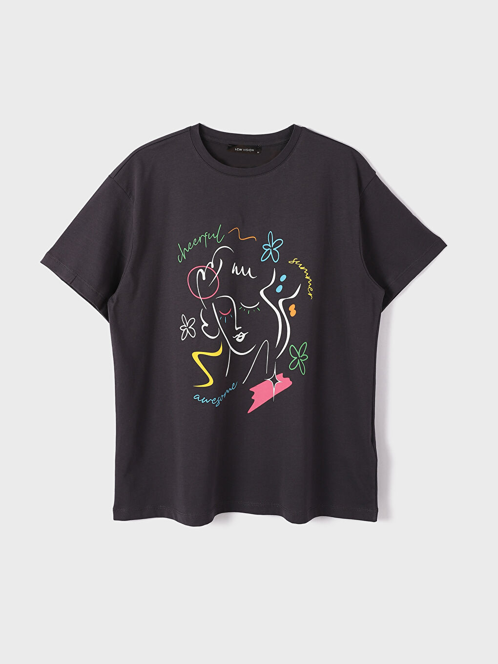 Crew Neck Printed Short Sleeve Women's T-Shirt