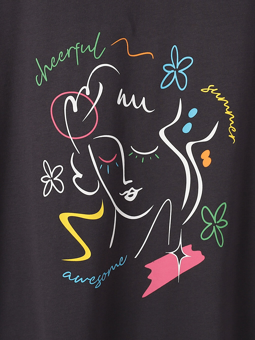 Crew Neck Printed Short Sleeve Women's T-Shirt-1