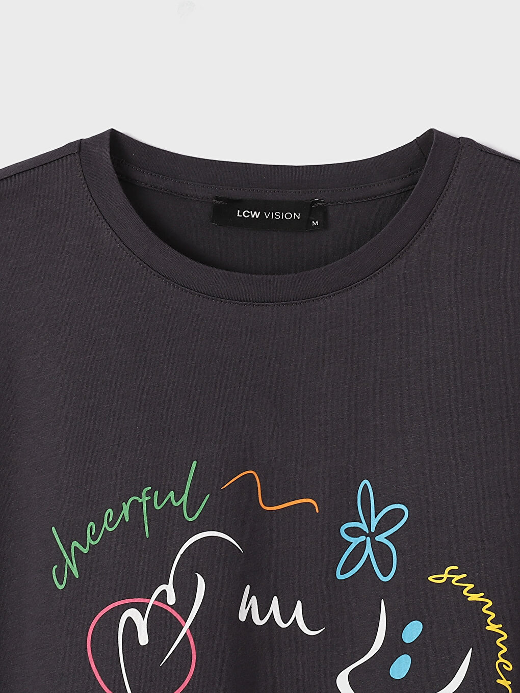 Crew Neck Printed Short Sleeve Women's T-Shirt-3