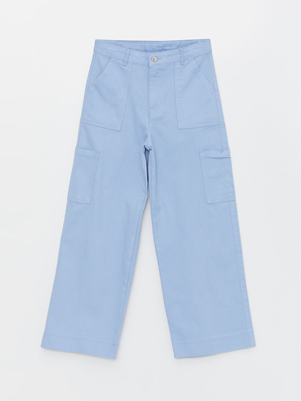 Mavi Beli Ayarlanabilir Lastikli Kız Çocuk Pantolon