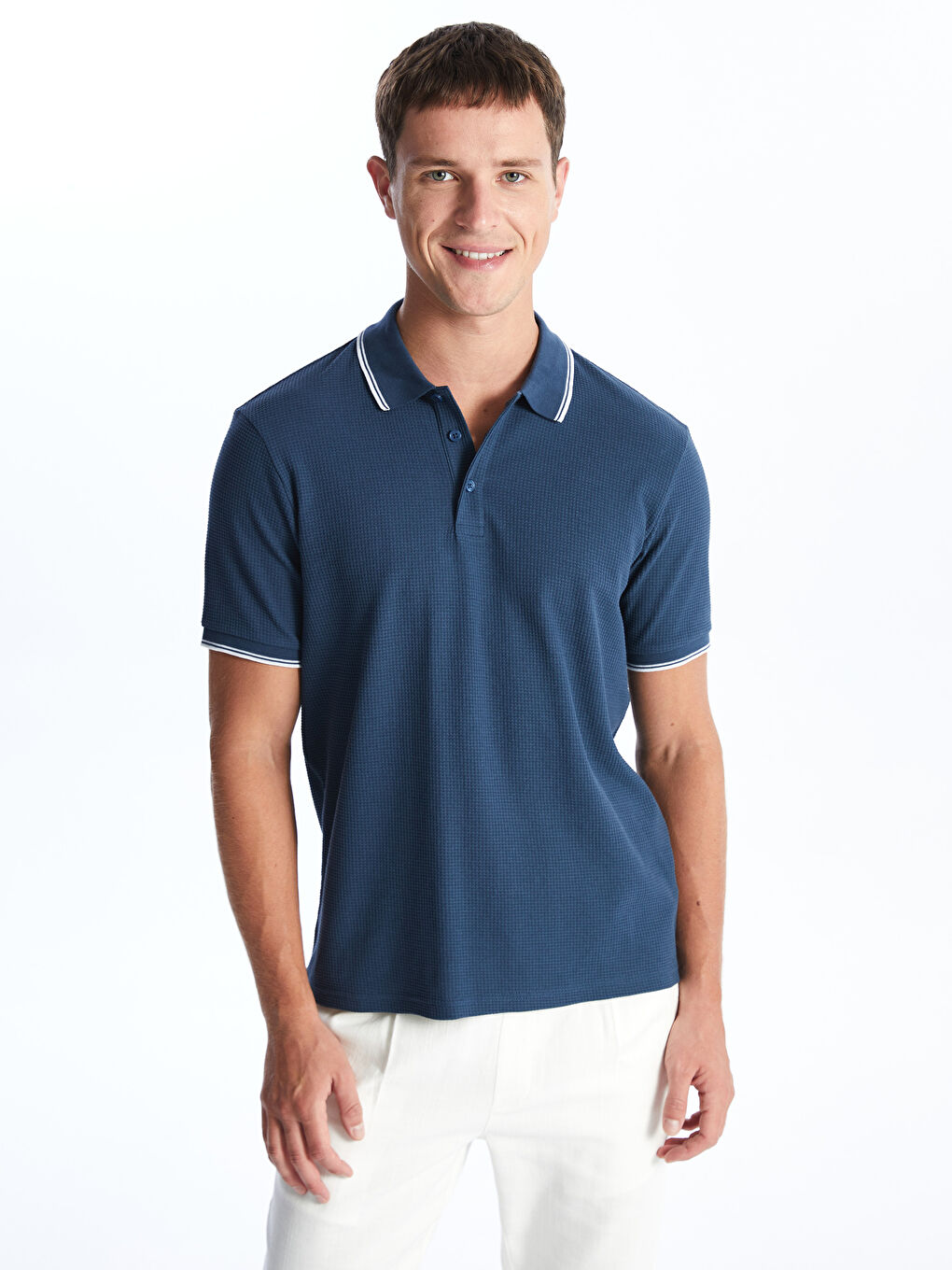 Polo Neck Short Sleeve Pique Men's T-Shirt -S47341Z8-J2H