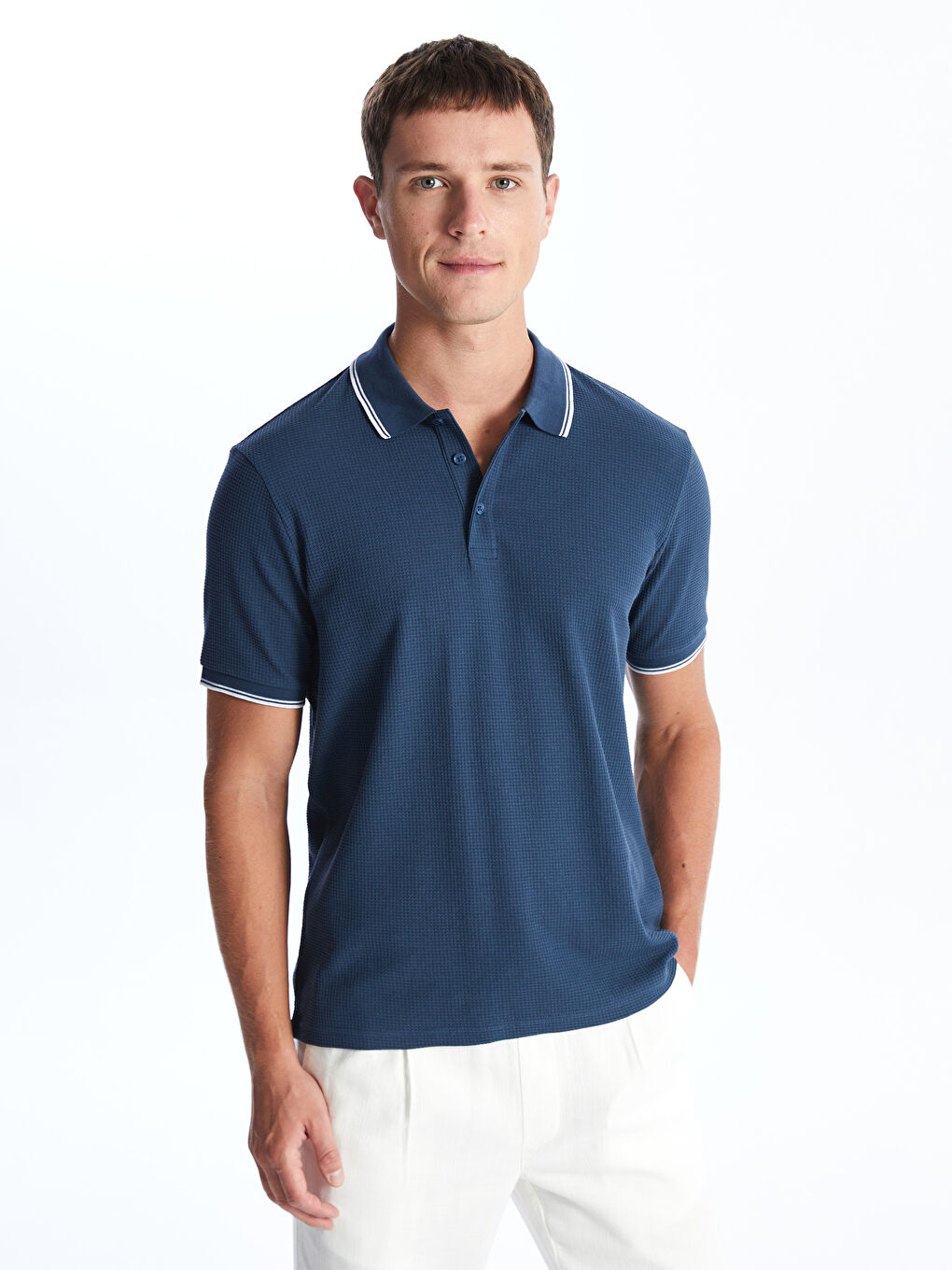 Polo Neck Short Sleeve Pique Men's T-Shirt -S47341Z8-J2H