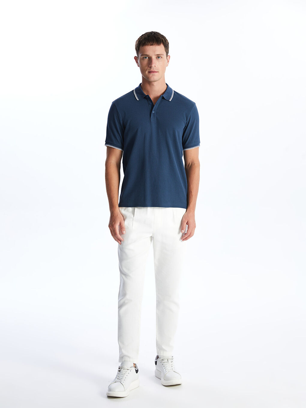 Polo Neck Short Sleeve Pique Men's T-Shirt -S47341Z8-J2H