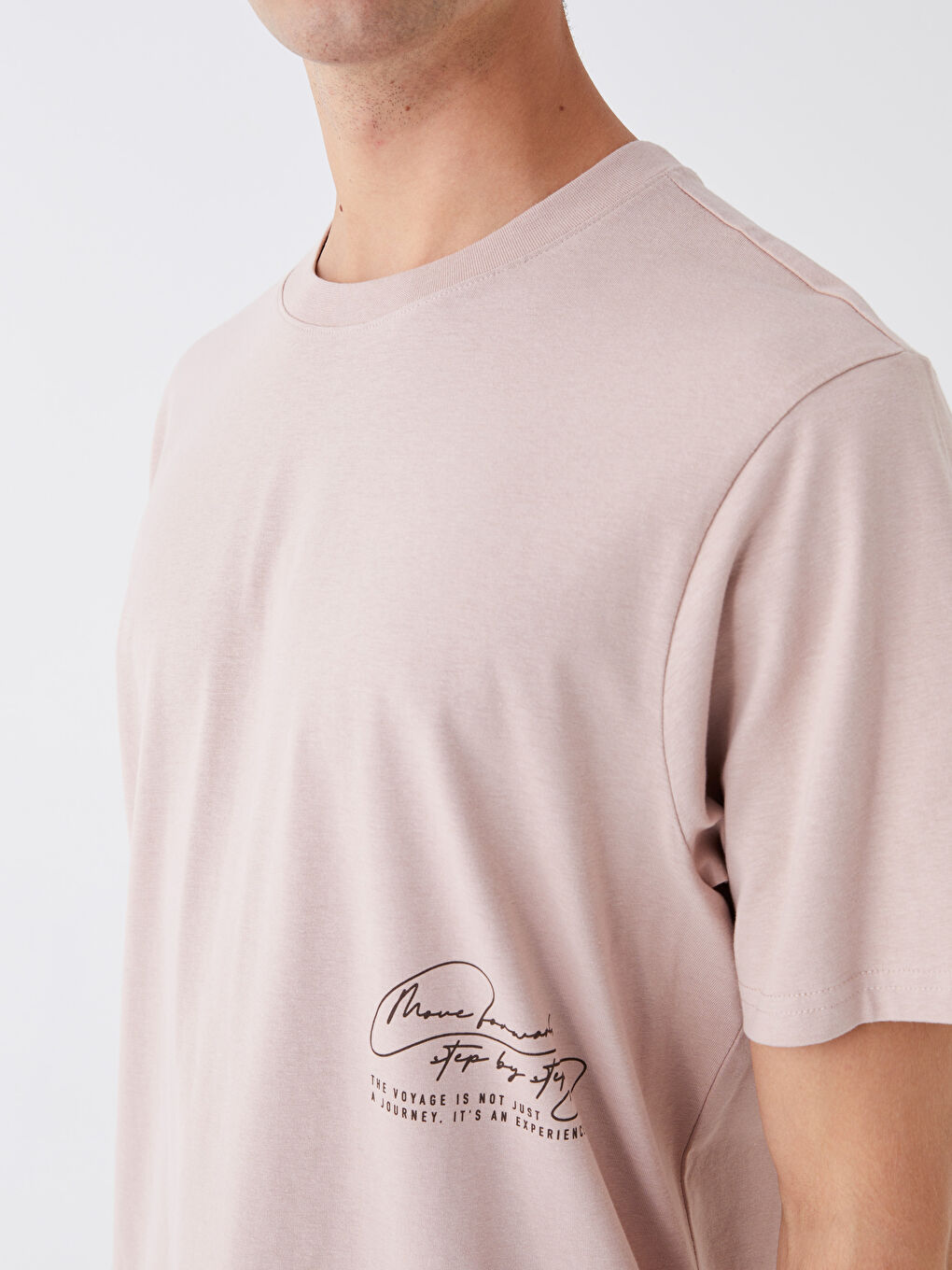 XSIDE Crew Neck Short Sleeve Printed Combed Cotton Men's T-shirt -S47351Z8-VY3