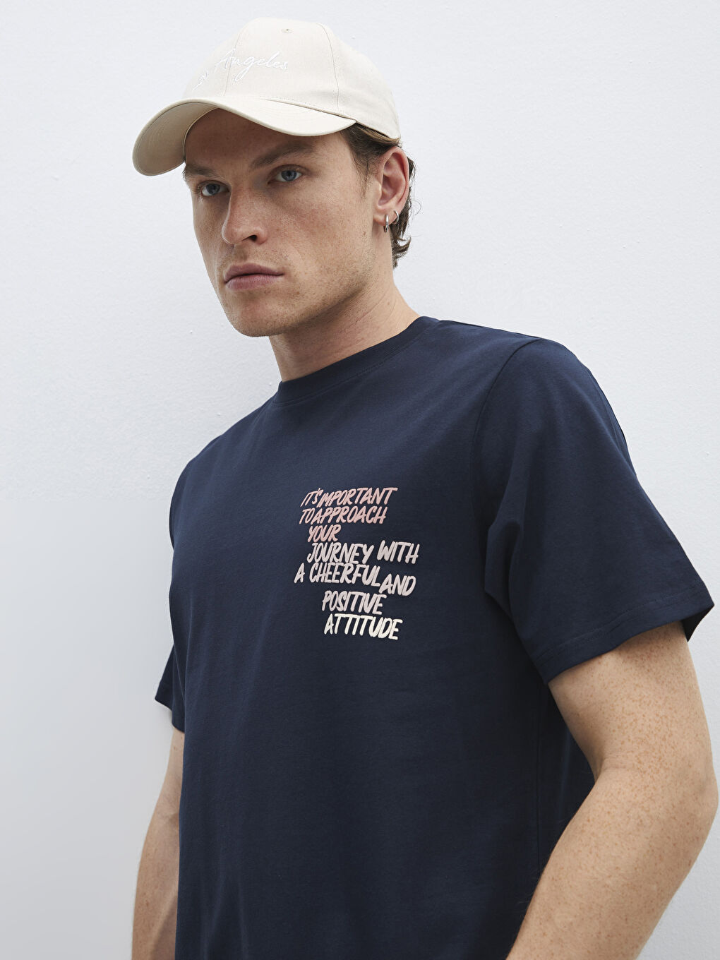 Crew Neck Short Sleeve Printed Combed Cotton Men's T-shirt -S47353Z8-HRZ
