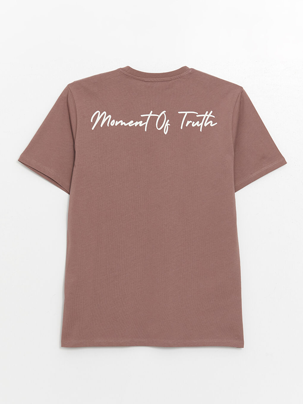 Ерлерге арналған трикотаж дөңгелек жағалы қысқа жең принтті мақта футболка-6