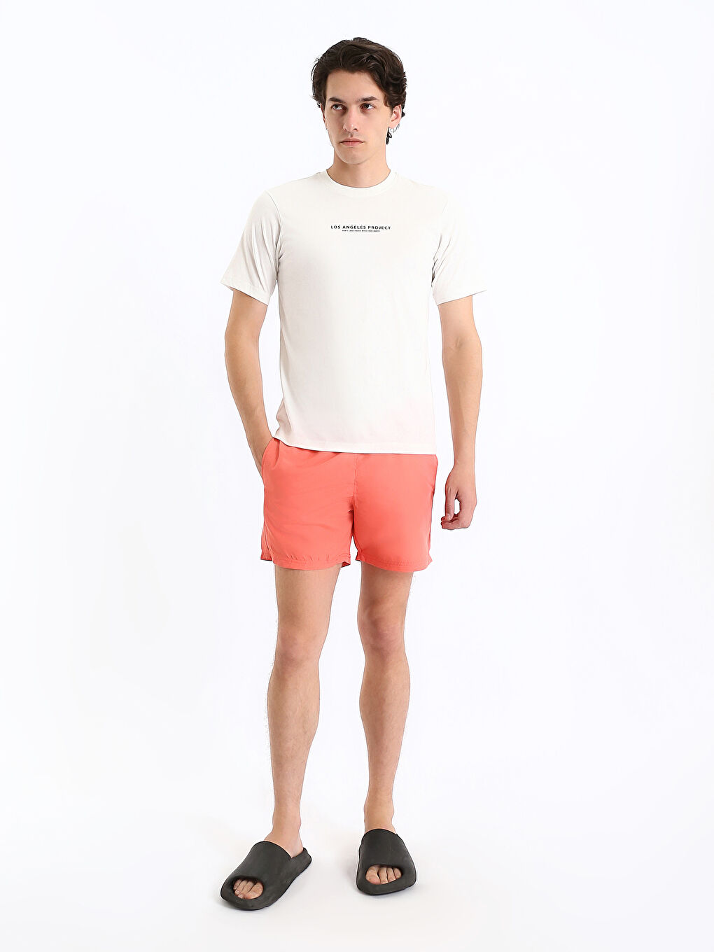 تیشێرتی پیاوان یەخە خڕ قۆڵ کورت چاپی کراو لە لۆکەی شانەکراو-2