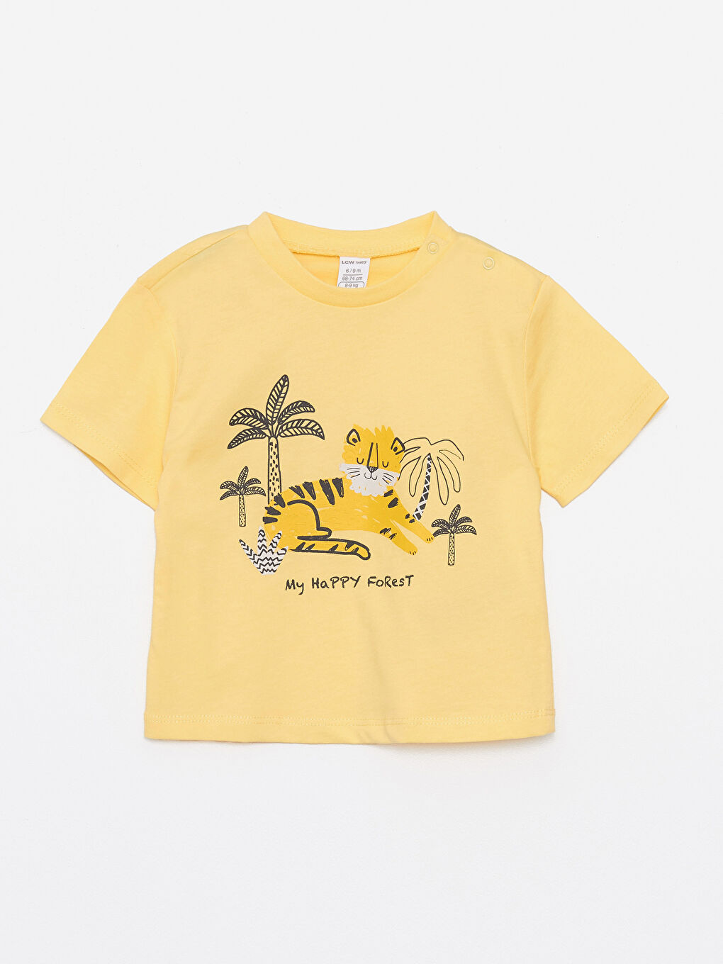 Sarı Bisiklet Yaka Baskılı Erkek Bebek Tişört