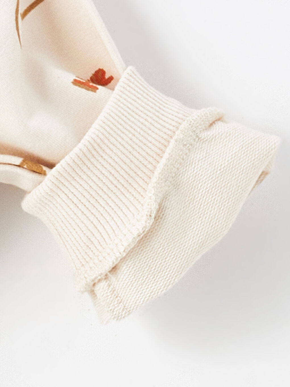 Ekru Sevimli Kedi Baskılı Erkek Bebek Sweatshirt-2