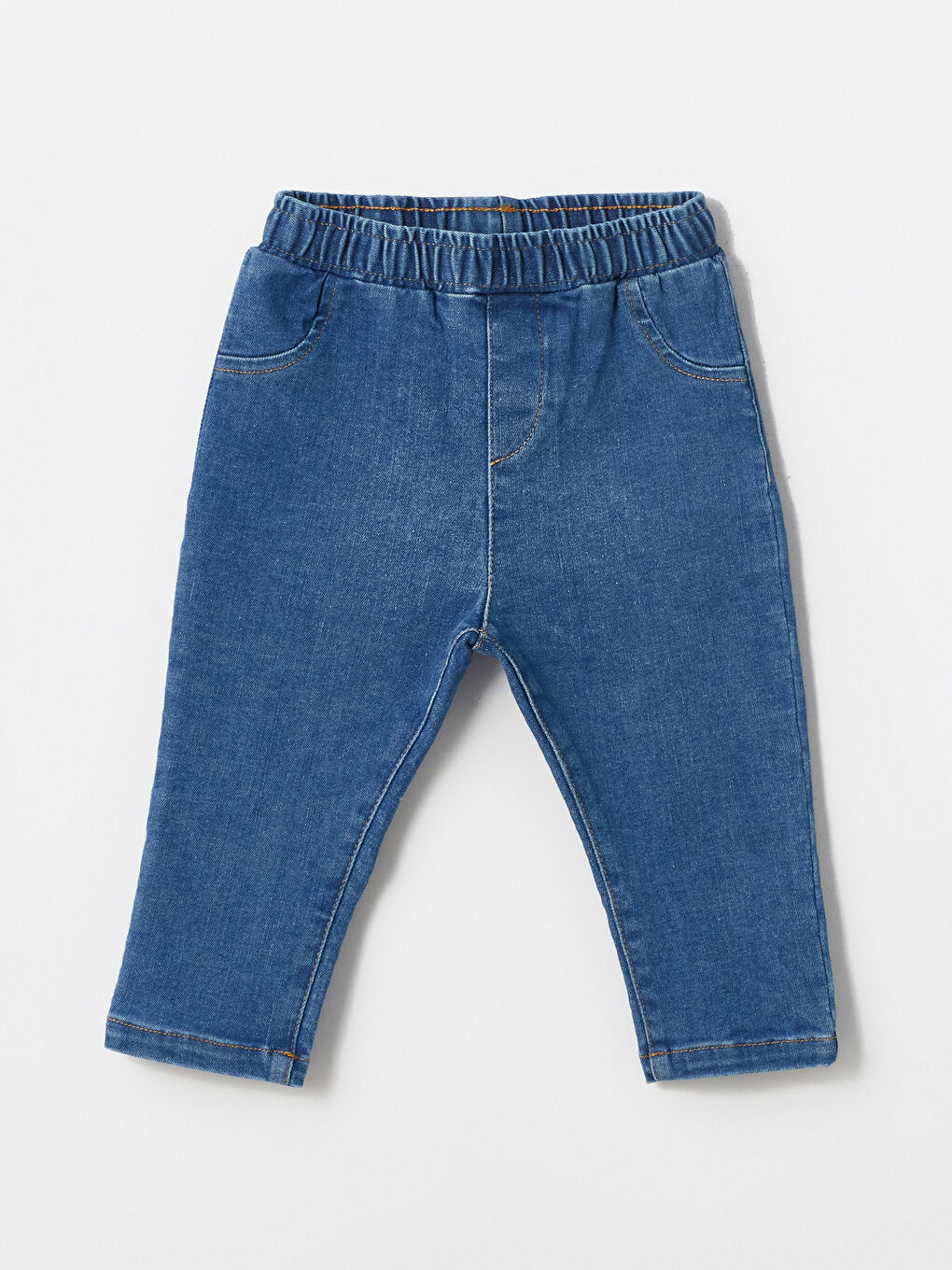 İndigo Beli Lastikli Basic Erkek Bebek Jean Pantolon