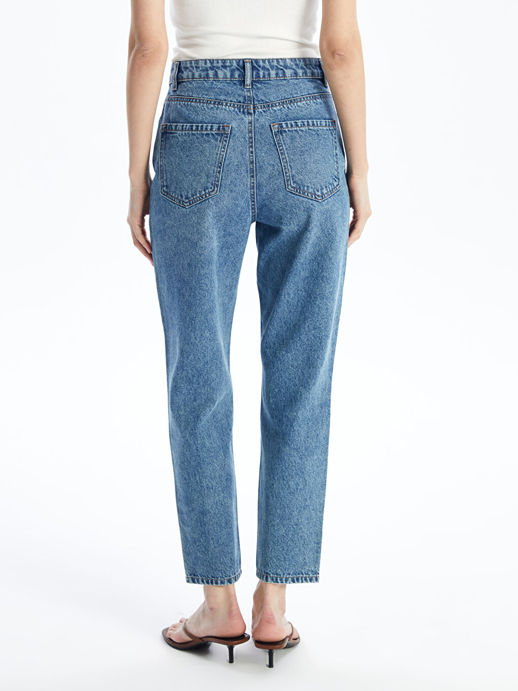 LC Waikiki Mom Fit Farmerke sa Pocepanim Detaljima za Žene -S47483Z8-507