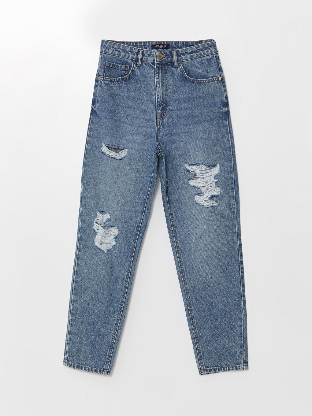 LC Waikiki Mom Fit Farmerke sa Pocepanim Detaljima za Žene -S47483Z8-507